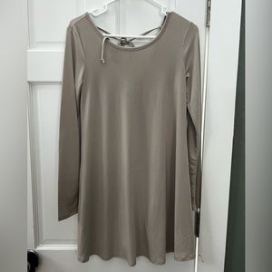 Forever 21 cream long sleeve dress medium